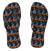 Halloween Shar Pei met pompoenen eng Teenslippers (Voetbed)