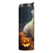 Halloween Shar Pei met pompoenen eng Thermosbeker (Gedraaid links)