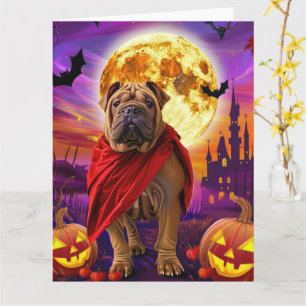 Halloween Shar Pei Vampire Pumpkins eng Kaart