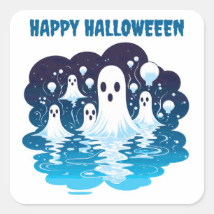 Halloween Sheet Faced Geesten Vierkante Sticker