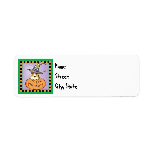 Halloween Sheltie Etiket (Voorkant)