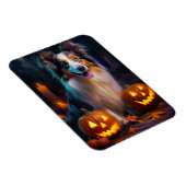 Halloween Shetland Sheepdog met pompoenen eng Magneet (Rechterzijde)