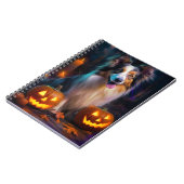 Halloween Shetland Sheepdog met pompoenen eng Notitieboek (Linkerzijde)