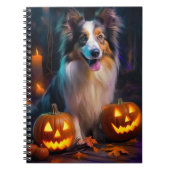 Halloween Shetland Sheepdog met pompoenen eng Notitieboek (Voorkant)