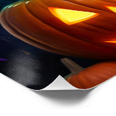 Halloween Shetland Sheepdog met pompoenen eng Perfect Poster (Hoek)