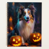 Halloween Shetland Sheepdog met pompoenen eng Planner (Voorkant)