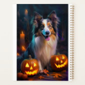 Halloween Shetland Sheepdog met pompoenen eng Planner (Achterkant)