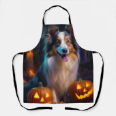 Halloween Shetland Sheepdog met pompoenen eng Schort (Voorkant)