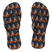 Halloween Shetland Sheepdog met pompoenen eng Teenslippers (Voetbed)