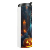 Halloween Shetland Sheepdog met pompoenen eng Thermosbeker (Gedraaid links)
