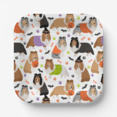 Halloween Shetland Sheepdog Sheltie Papieren Bordje (Voorkant)