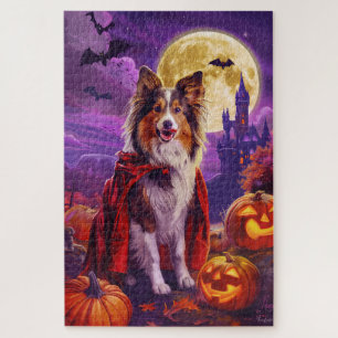 Halloween Shetland Sheepdog Vampire Pumpkins eng Legpuzzel