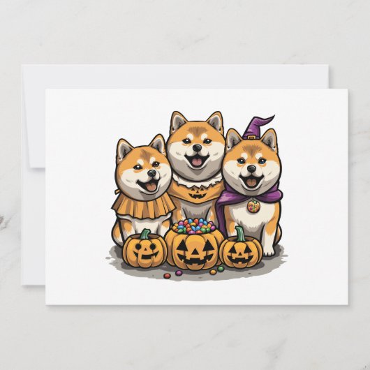 Halloween Shiba Inu Dogs Kaart (Voorkant)