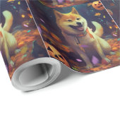 Halloween Shiba Inu met pompoenen eng Cadeaupapier (Rol Hoek)