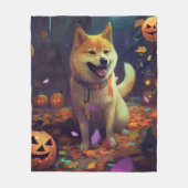 Halloween Shiba Inu met pompoenen eng Fleece Deken (Voorkant)