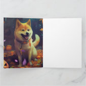 Halloween Shiba Inu met pompoenen eng Kaart (Binnen)