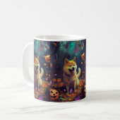 Halloween Shiba Inu met pompoenen eng Koffiemok (Voorkant links)