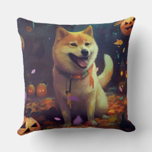 Halloween Shiba Inu met pompoenen eng Kussen