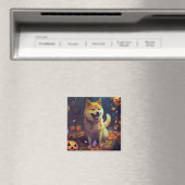 Halloween Shiba Inu met pompoenen eng Magneet (Insitu (Vaatwasser))