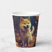 Halloween Shiba Inu met pompoenen eng Papieren Bekers (Voorkant)