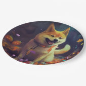 Halloween Shiba Inu met pompoenen eng Papieren Bordje (Gekanteld)