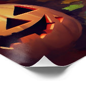 Halloween Shiba Inu met pompoenen eng Perfect Poster (Hoek)