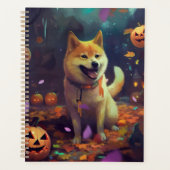 Halloween Shiba Inu met pompoenen eng Planner (Voorkant)