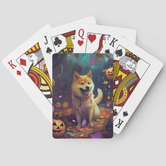 Halloween Shiba Inu met pompoenen eng Pokerkaarten (Achterkant)