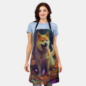 Halloween Shiba Inu met pompoenen eng Schort (Gedragen)