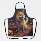 Halloween Shiba Inu met pompoenen eng Schort (Voorkant)