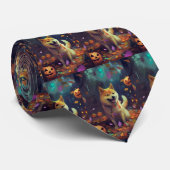 Halloween Shiba Inu met pompoenen eng Stropdas (Opgerold)
