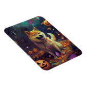 Halloween Shiba Inu Met Pompoenen Griezelen Magneet (Rechterzijde)