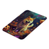 Halloween Shiba Inu Met Pompoenen Griezelen Magneet (Linkerzijde)