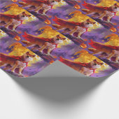 Halloween Shiba Inu Vampire Pumpkins eng Cadeaupapier (Hoek)