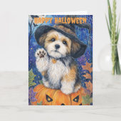 Halloween Shih Tzu Dog Feestdagen Kaart (Voorkant)