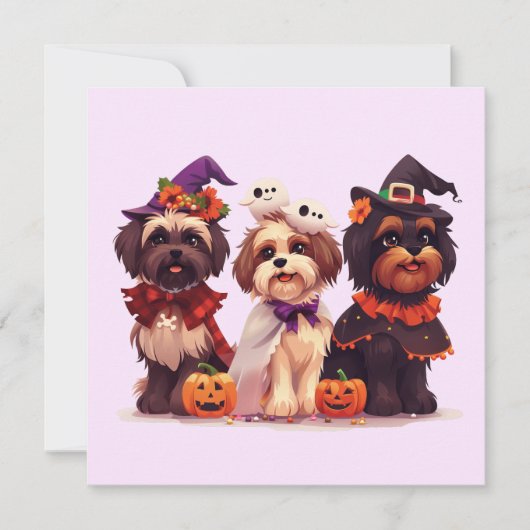 Halloween Shih Tzu Dogs Kaart (Voorkant)