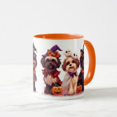 Halloween Shih Tzu Dogs Mok (Voorkant rechts)