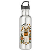 Halloween Shih Tzu met Herfst bloemen Waterfles (Voorkant)