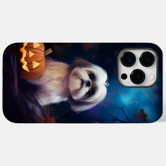 Halloween Shih Tzu met pompoenen eng Case-Mate iPhone Case (Achterkant (horizontaal))