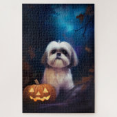 Halloween Shih Tzu met pompoenen eng Legpuzzel (Verticaal)