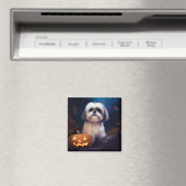Halloween Shih Tzu met pompoenen eng Magneet (Insitu (Vaatwasser))