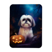 Halloween Shih Tzu met pompoenen eng Magneet (Verticaal)