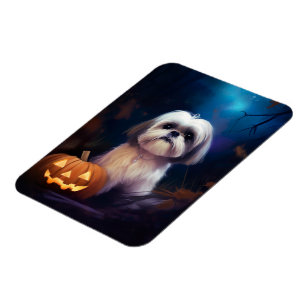 Halloween Shih Tzu met pompoenen eng Magneet