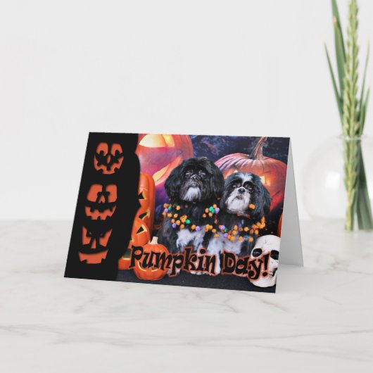 Halloween - Shih Tzu - Ruffles Riley Kaart (Voorkant)