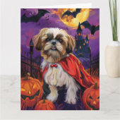 Halloween Shih Tzu Vampire Pumpkins eng Kaart (Voorkant)