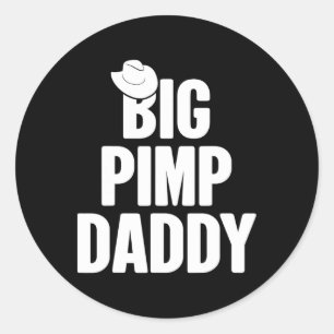 Halloween Shirt Big Pimp Dad Pimp Costume Party Ronde Sticker