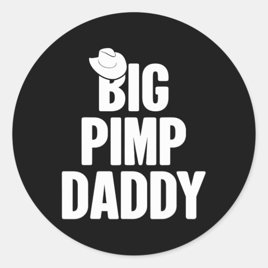 Halloween Shirt Big Pimp Dad Pimp Costume Party Ronde Sticker (Voorkant)