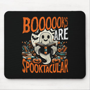 Halloween Shirt Book Lover Design Ghost Met Boeken Muismat