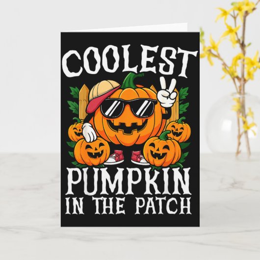 Halloween Shirt Boys Girls Kids Coolest Pumpkin In Kaart (Gele Bloem)