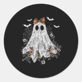 Halloween Shirt Floral Ghost Halloween Costume Gir Ronde Sticker (Voorkant)